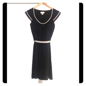 Black dress with tie belt